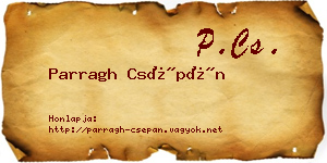 Parragh Csépán névjegykártya